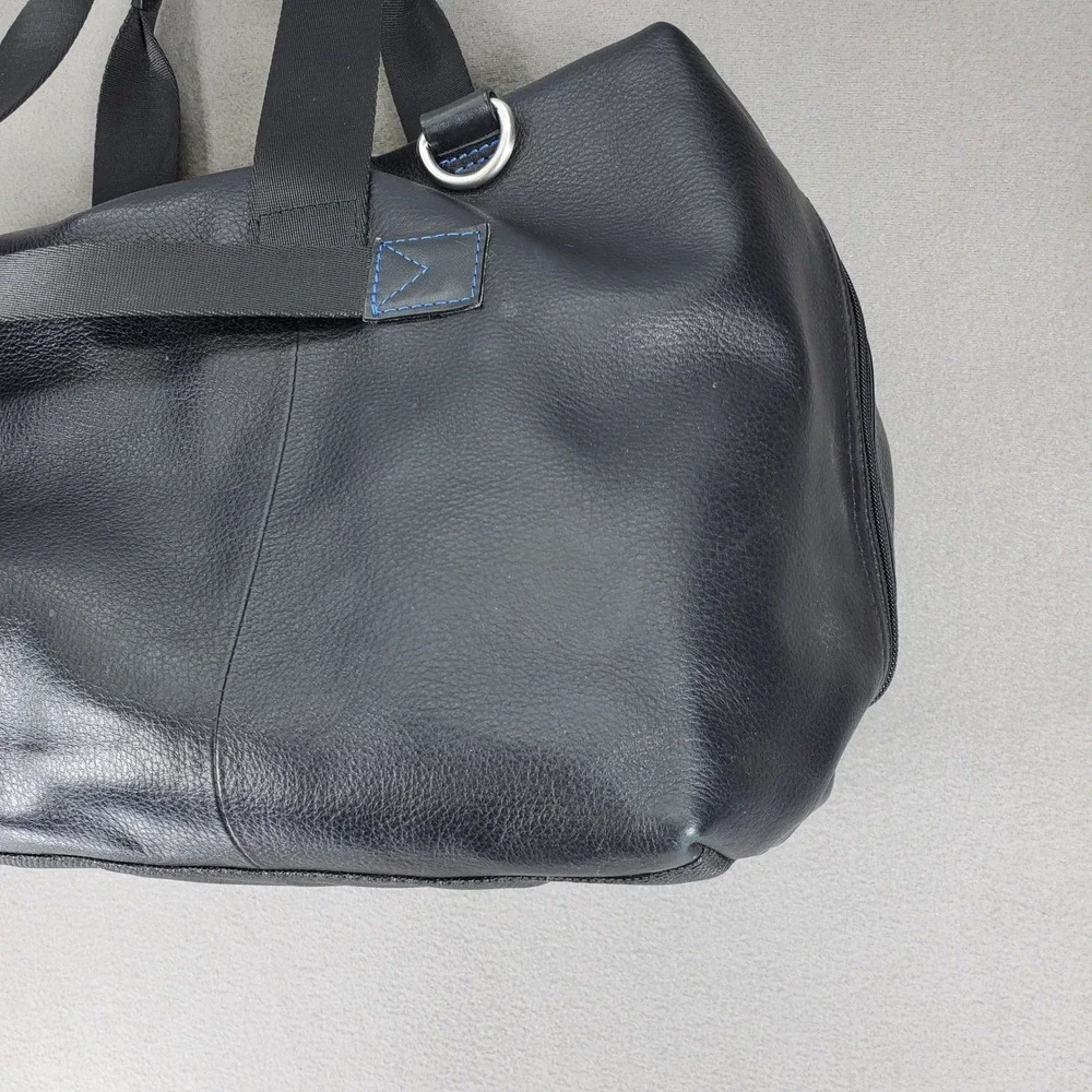 Robert Graham Duffel Bag‎ Black Leather Pebbled Weekender Travel Luggage Bag